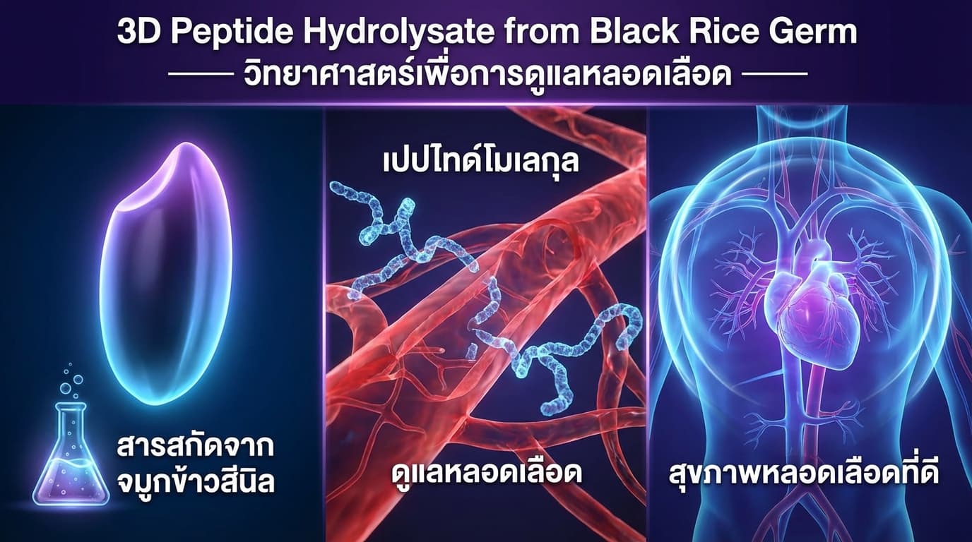 Peptide Hydrolysate จากจมูกข้าวสีนิล — วิทยาศาสตร์เบื้องหลังการดูแลหลอดเลือด